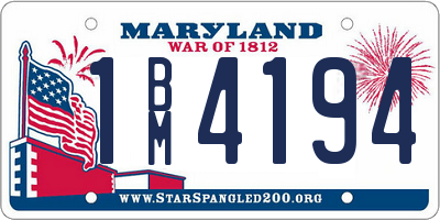 MD license plate 1BM4194