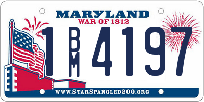 MD license plate 1BM4197