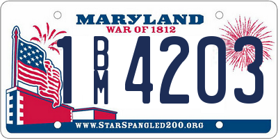 MD license plate 1BM4203