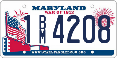 MD license plate 1BM4208