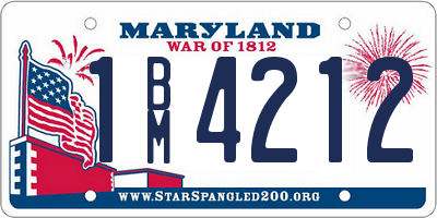 MD license plate 1BM4212