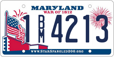MD license plate 1BM4213