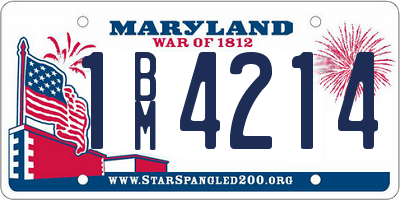 MD license plate 1BM4214