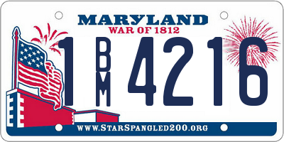 MD license plate 1BM4216