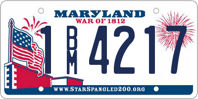 MD license plate 1BM4217