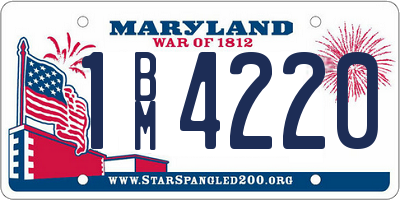 MD license plate 1BM4220