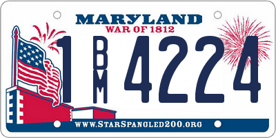 MD license plate 1BM4224