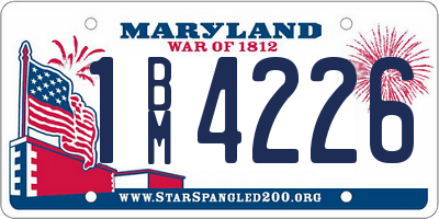 MD license plate 1BM4226