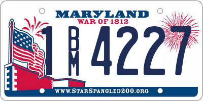 MD license plate 1BM4227