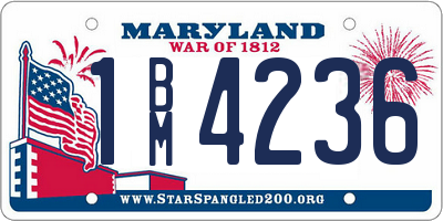 MD license plate 1BM4236