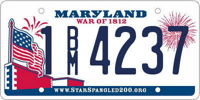 MD license plate 1BM4237