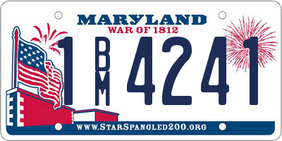 MD license plate 1BM4241