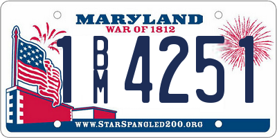 MD license plate 1BM4251