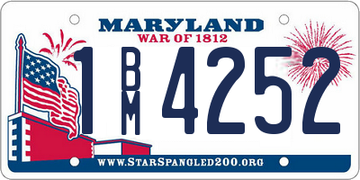 MD license plate 1BM4252