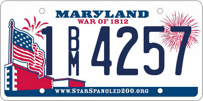 MD license plate 1BM4257
