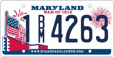 MD license plate 1BM4263