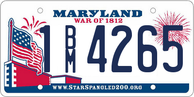 MD license plate 1BM4265