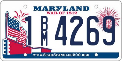 MD license plate 1BM4269