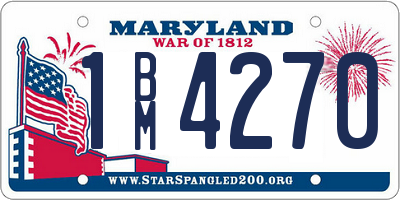 MD license plate 1BM4270