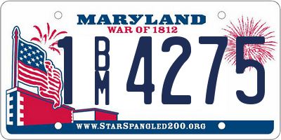 MD license plate 1BM4275