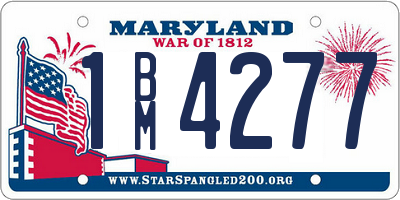 MD license plate 1BM4277