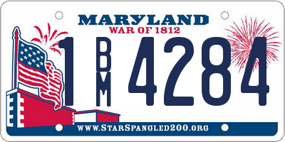 MD license plate 1BM4284