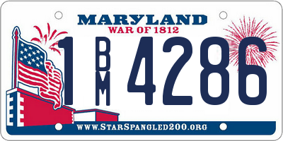 MD license plate 1BM4286