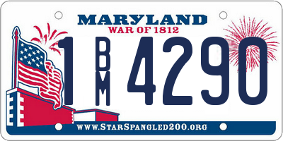 MD license plate 1BM4290