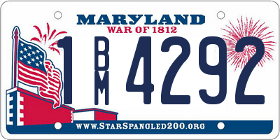 MD license plate 1BM4292