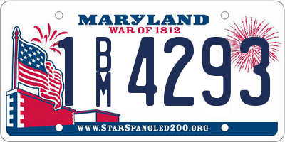 MD license plate 1BM4293