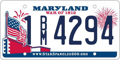 MD license plate 1BM4294