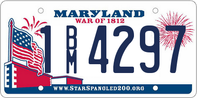 MD license plate 1BM4297