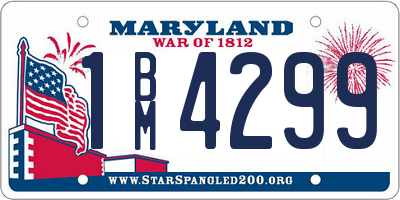 MD license plate 1BM4299