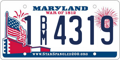MD license plate 1BM4319