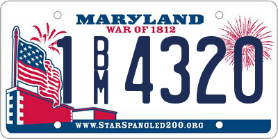MD license plate 1BM4320