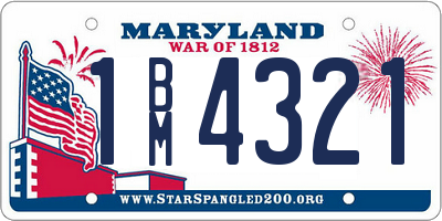 MD license plate 1BM4321