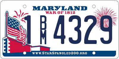 MD license plate 1BM4329