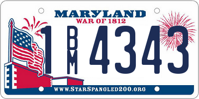 MD license plate 1BM4343