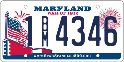 MD license plate 1BM4346