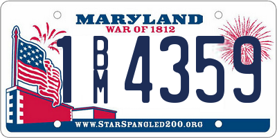 MD license plate 1BM4359