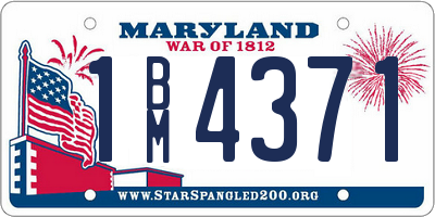 MD license plate 1BM4371