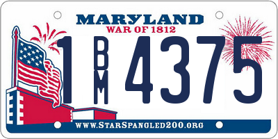 MD license plate 1BM4375