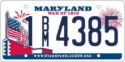 MD license plate 1BM4385