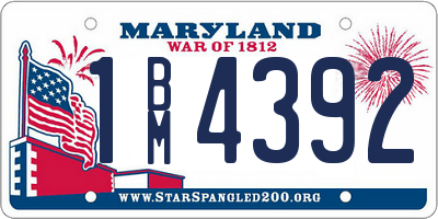 MD license plate 1BM4392