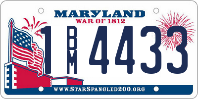 MD license plate 1BM4433
