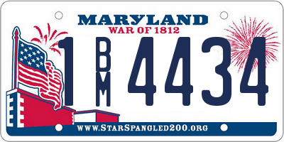 MD license plate 1BM4434
