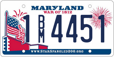 MD license plate 1BM4451