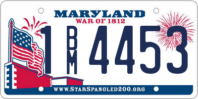 MD license plate 1BM4453