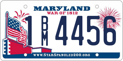 MD license plate 1BM4456