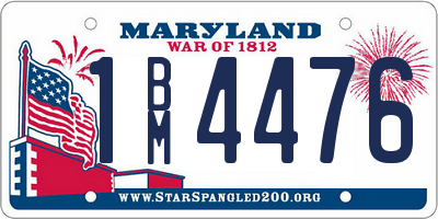 MD license plate 1BM4476